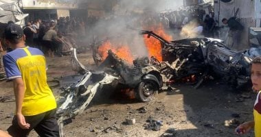آثار الغارة الإسرائيلية جنوبي غزة صباح اليوم