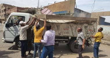 حملة مكبرة لرفع الإشغالات والتعديات من شوارع جهينة بسوهاج