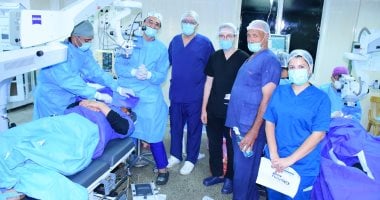 140 جراحة مياه بيضاء بقافلة جامعة سوهاج الطبية للقضاء على قوائم الانتظار