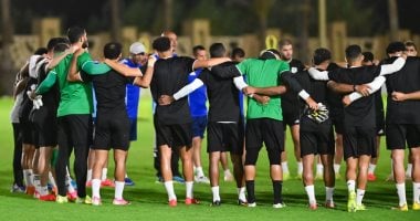 لاعبو النادي المصري خلال مران الفريق 