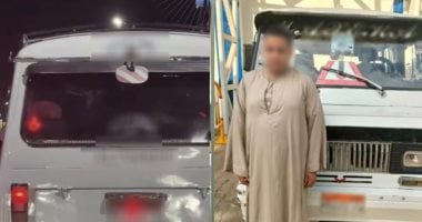  إشارات ضوئية خادشة للحياء بسيارة ميكروباص بسوهاج