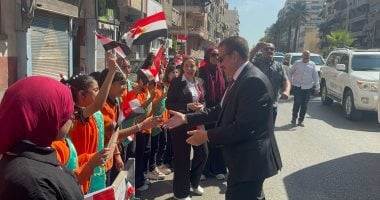 Port Said Governor Joins School Students in October War Anniversary Celebrations