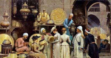 لوحات عالمية.. "سوق النحاسين" تحكى أسرار التجارة بالقاهرة قبل 136 عامًا
