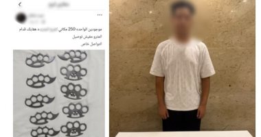 ضبط طالب أدار صفحة وهمية لبيع الأسلحة البيضاء بالقليوبية
