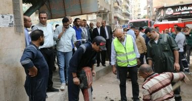 محافظ القاهرة يشرف على عملية إنقاذ سكان العقار المنهار في حدائق القبة