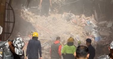 انتهاء عمليات البحث أسفل ركام العقار المنهار بحدائق القبة