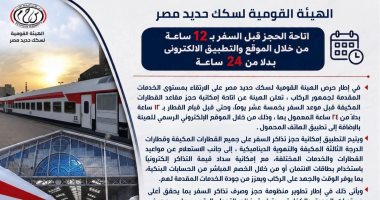 تعديل مواعيد الحجز الإلكترونى لقطارات السكك الحديدية.. تفاصيل