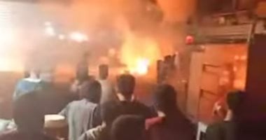 السيطرة على حريق محل في حدائق القبة بسبب انفجار أسطوانة غاز.. صور