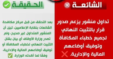"مكافحة الشائعات بالإعلاميين" ينفي صدور قرار بالتثبيت النهائي لخطباء المكافأة