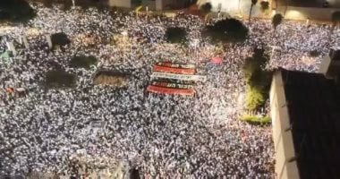 الآلاف يتظاهرون فى تل أبيب ضد نتنياهو قبل أيام من الانتخابات.. فيديو