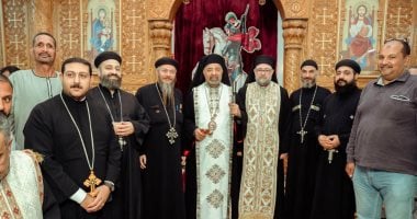 Coptic Catholic Patriarch Leads Vespers at St. George Church in Kom Bouha