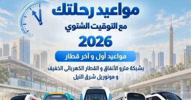 تطبيق التوقيت الشتوي بخطوط المترو والقطار الكهربائي والمونوريل