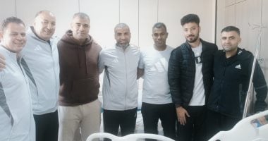 حمزة الجمل ومحمد حمص يزوران جمعة مشهور فى المستشفى