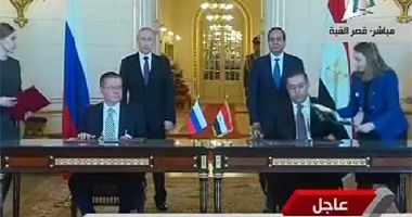 الرئيس: اكدنا على تعزيز التعاون العسكرى والطاقة بين مصر وروسيا