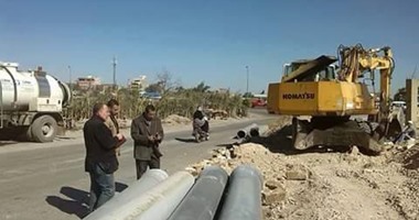تكثيف أعمال مشروعات المياه بحى الزهور بقطاع بورسعيد