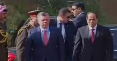 بالفيديو..مراسم استقبال الرئيس السيسى للعاهل الأردنى
