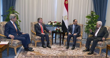 السيسى يعقد لقاء مشتركا مع ملك الأردن وأبو مازن وجون كيرى بشرم الشيخ