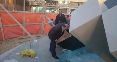 بالصور.. رئيس حى وسط يتفقد تطوير ميدان الرصافة بالإسكندرية