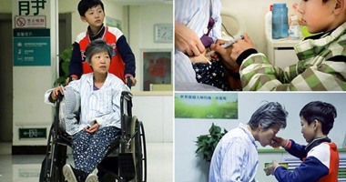 طفل صينى يترك المدرسة لعلاج جدته بمستشفى يبعد 960 كيلومترا من منزله