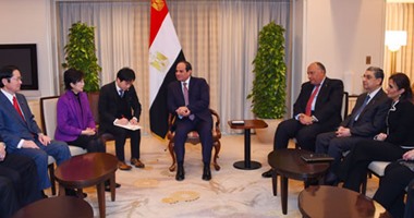 السيسي يلتقى بطوكيو وفد جمعية الصداقة البرلمانية "المصرية  - اليابانية"