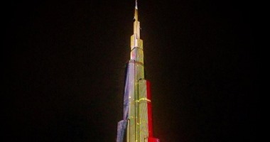 بالفيديو والصور.. برج خليفة يكتسى بالعلم البلجيكى تضامنا مع ضحايا بروكسل