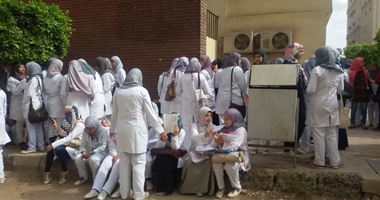 العاملون بـ"الفنى للتمريض" يواصلون اعتصامهم بجامعة طنطا للمطالبة بصرف الكادر