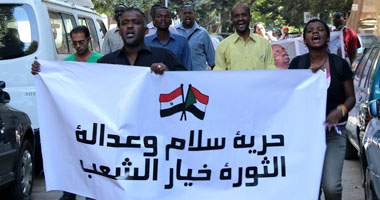 وقفة احتجاجية للجالية السودانية بالقاهرة أمام سفارتهم لإسقاط البشير