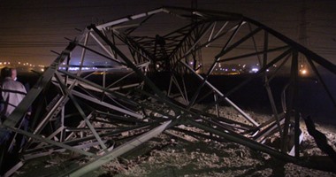 سقوط 8 أبراج كهرباء فى الوادى الجديد بسبب الرياح الشديدة والعواصف الترابية