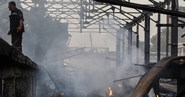 حريق هائل بورشة محطة القطار بـ"بولاق الدكرور"