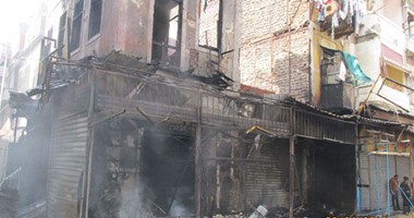 بالصور.. تفحّم 7 محلات وإصابة 4 أشخاص فى حريق ببورسعيد