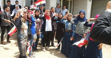 "ضابطات المستقبل" يشاركن حزب حماة الوطن بالدقهلية الاحتفال بأعياد سيناء