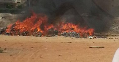 إخماد حريق مخلفات داخل كلية التربية الرياضية بشارع فيصل