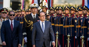 طائرات الرافال والميراج ترافق الرئيس الفرنسى فور دخوله الأجواء المصرية