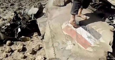 داعش تنشر فيديو لحطام الطائرة السورية فى شرق دمشق