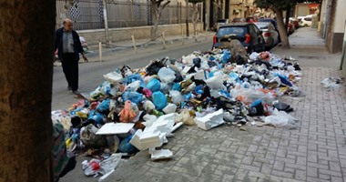 قارئ يشكو من تراكم القمامة أمام مدرسة توفيق الحكيم بالإسكندرية
