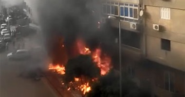 6 سيارات إطفاء تحاول السيطرة على حريق بمخبز فى أرض اللواء الجيزة