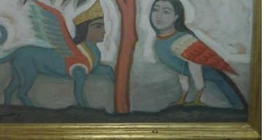 تعرض لوحة "آدم وحواء" لعز الدين نجيب للتشوية فى أتيليه القاهرة