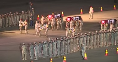 فيديو الجنازة العسكرية لشهداء القضاء بالعريش بمشاركة محلب والوزراء