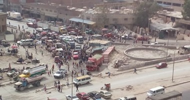 "واتس آب اليوم السابع": حادث تصادم بين سيارتى نقل ثقيل بمنطقة شق التعبان