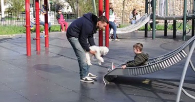 شاب يجرى تجربة لإثبات سهولة اختطاف الأطفال باستخدام "كلب"