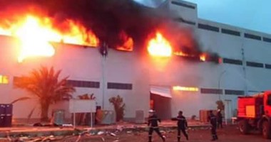 حريق هائل بمصنع مواد غذائية بأكتوبر والإطفاء تحاول السيطرة عليه