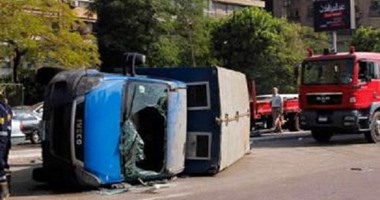 إصابة مجند فى حادث انقلاب سيارة شرطة بطنطا
