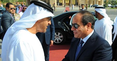 السيسى يرحب بولى عهد أبو ظبى  ويشيد بمواقف الإمارات الداعمة لمصر