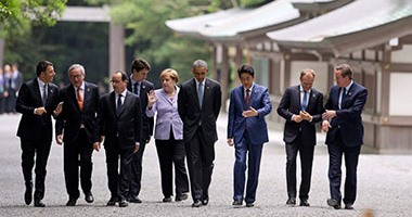 بالصور.. رئيس وزراء اليابان يصطحب زعماء مجموعة الـ7 لمزار دينى قبل انطلاق القمة
