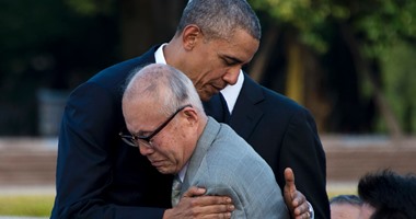 بالصور.. أوباما يواسى الناجين من قنبلة هيروشيما.. ويؤكد: "العالم تغير للأبد"