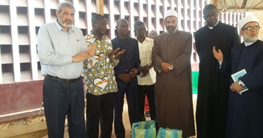 قافلة الأزهر بإفريقيا الوسطى تلتقى رئيس الدولة وتزور كنيسة سان جياك