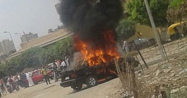 السيطرة على حريق نشب بسيارة ملاكى أعلى كوبرى الاستاد بمدينة طنطا