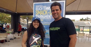 هبة الترك تدعم التنس الشاطئى بالمشاركة فى البطولة الدولية