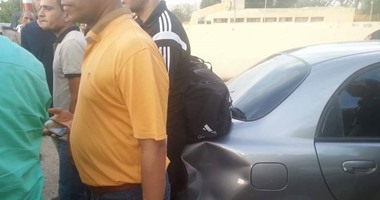 تحطم سيارة الحكم محمد الحنفى عقب لقاء البدارى والوليدية