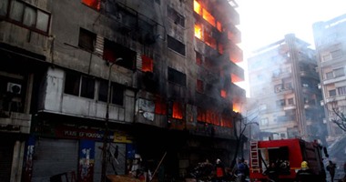 بالصور.. انفجار اسطوانة بوتجاز أثناء عمليات إخماد حريق الرويعى